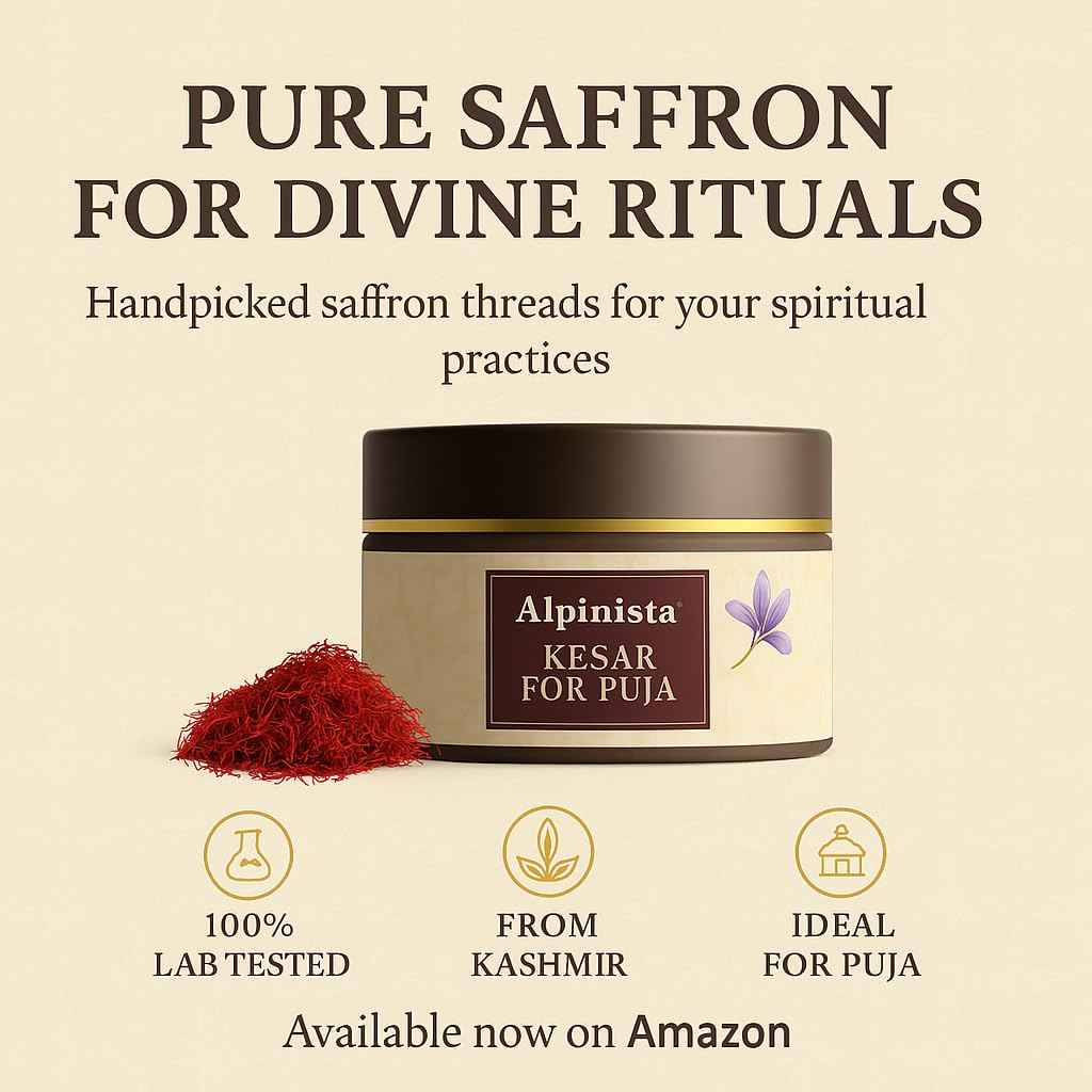 Alpinista Kesar for Pooja - Pure Saffron for Tilak, Temple Rituals, and Devotional Use - Natural and Authentic