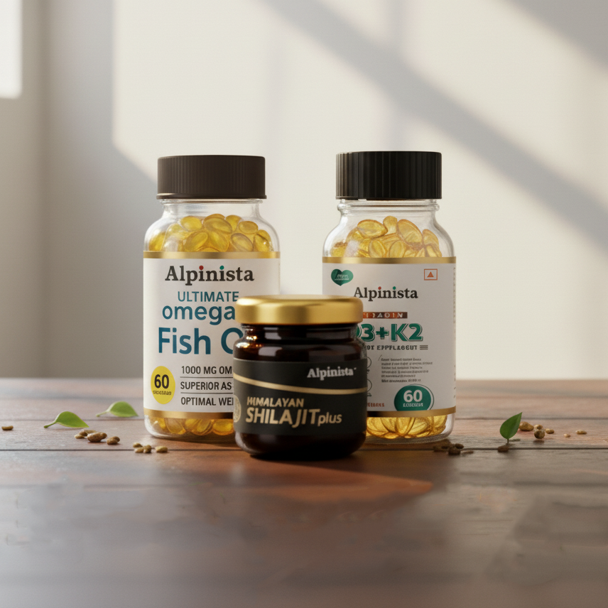 Fish Oil + D3K2 + Shilajit — Active Performance Pack (3-in-1) - Alpinista