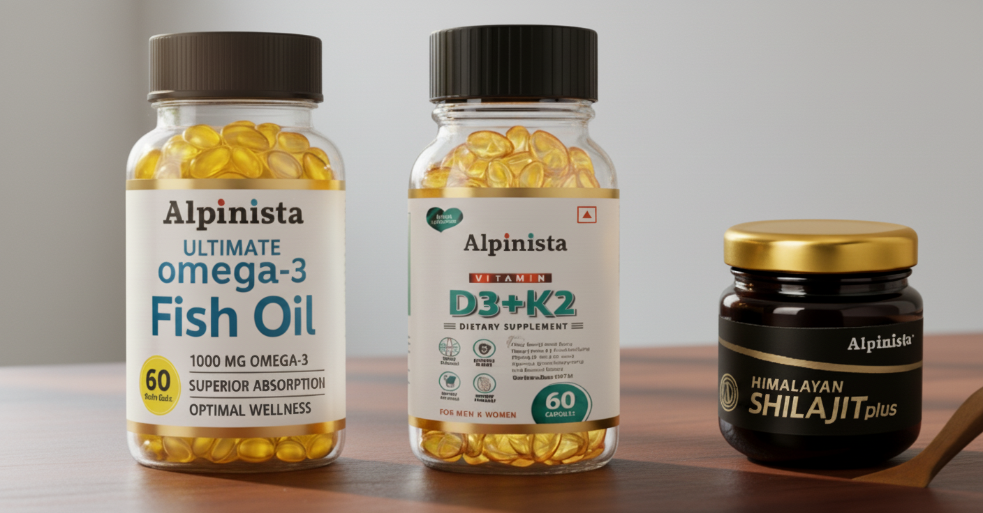 Fish Oil + D3K2 + Shilajit — Active Performance Pack (3-in-1) - Alpinista